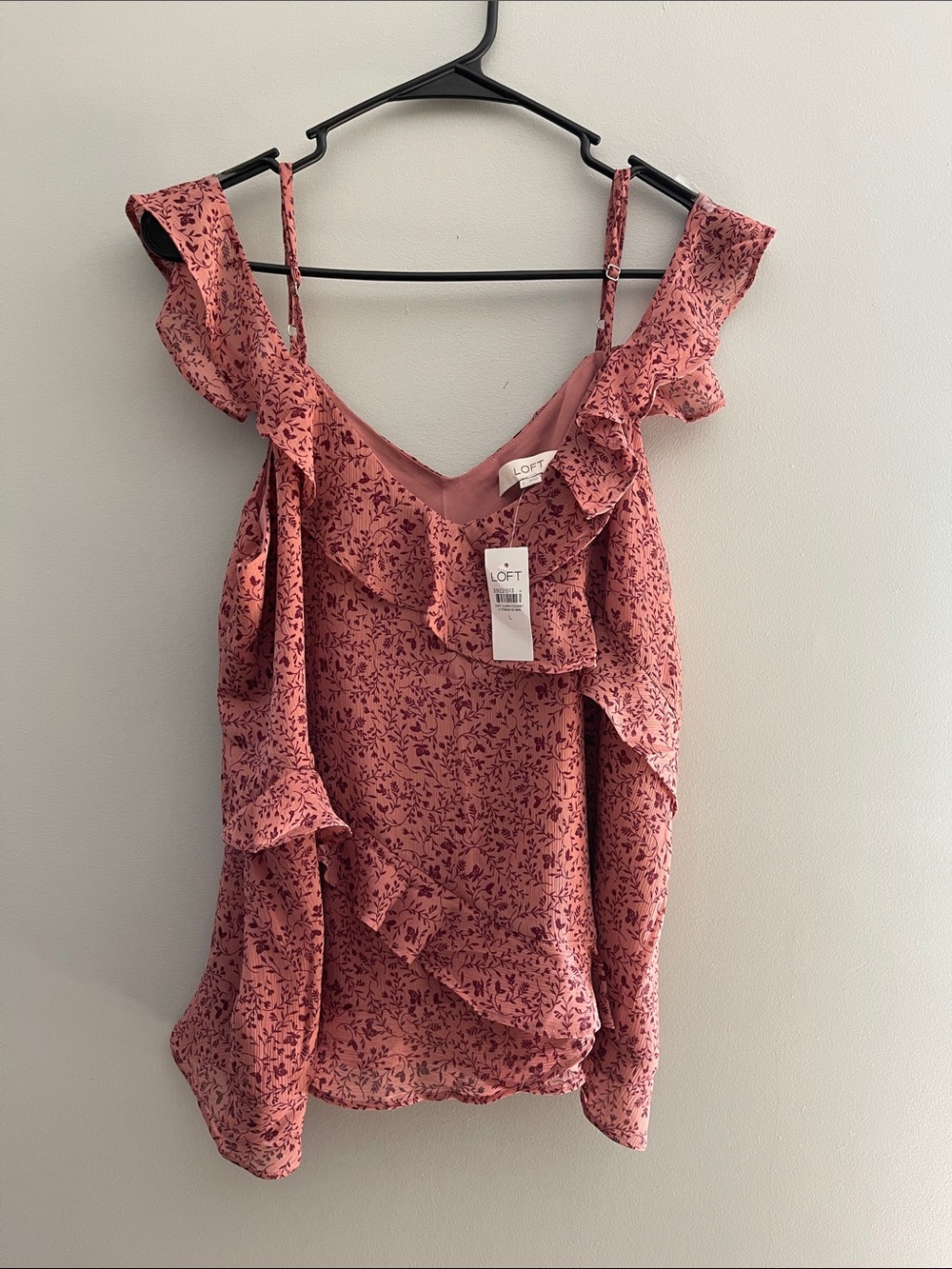 Loft L Floral Ruffle Off The Shoulder Cami